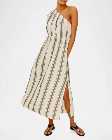 Rails Selani Stripe One-Shoulder Linen Midi Dress | Thumbnail 5 Rails Selani Stripe One-Shoulder Linen Midi Dress | Thumbnail 5