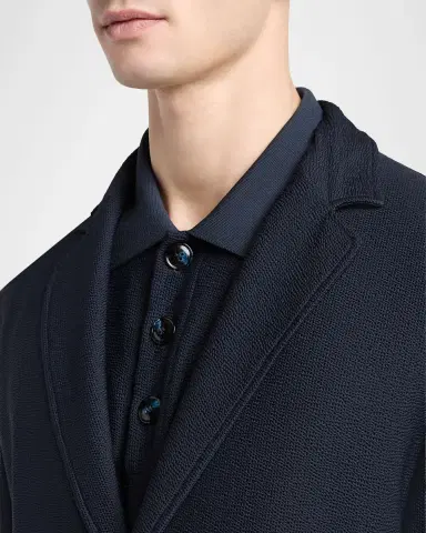 Giorgio Armani Men's Seersucker Patch-Pocket Blazer | Thumbnail 4 Giorgio Armani Men's Seersucker Patch-Pocket Blazer | Thumbnail 4