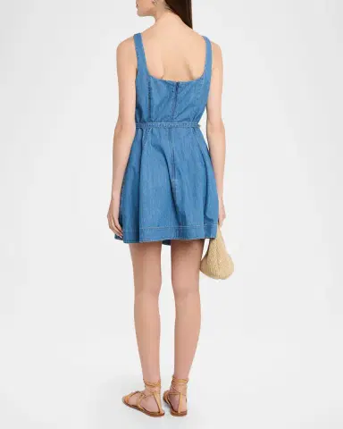 Tanya Taylor Paige Belted Denim Mini Dress | Thumbnail 2 Tanya Taylor Paige Belted Denim Mini Dress | Thumbnail 2