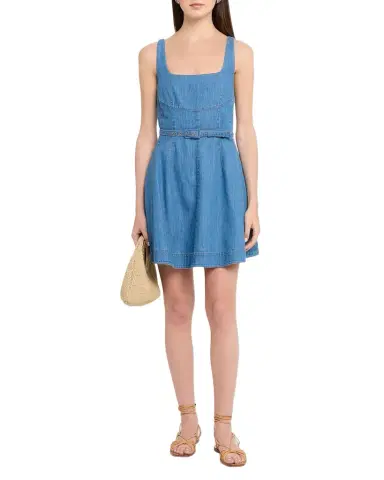 Tanya Taylor Paige Belted Denim Mini Dress | Thumbnail 1 Tanya Taylor Paige Belted Denim Mini Dress | Thumbnail 1