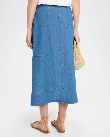 Tanya Taylor Hudley Denim Midi Skirt | Thumbnail 2 Tanya Taylor Hudley Denim Midi Skirt | Thumbnail 2