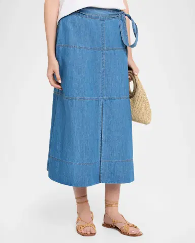 Tanya Taylor Hudley Denim Midi Skirt | Thumbnail 3 Tanya Taylor Hudley Denim Midi Skirt | Thumbnail 3