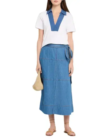 Tanya Taylor Hudley Denim Midi Skirt | Thumbnail 1 Tanya Taylor Hudley Denim Midi Skirt | Thumbnail 1