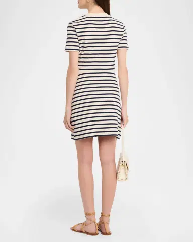 Tanya Taylor Short-Sleeve Stripe T-Shirt Dress | Thumbnail 2 Tanya Taylor Short-Sleeve Stripe T-Shirt Dress | Thumbnail 2