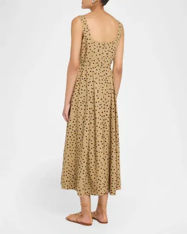 Tanya Taylor Solene Polka-Dot Belted Sleeveless Midi Dress | Thumbnail 2 Tanya Taylor Solene Polka-Dot Belted Sleeveless Midi Dress | Thumbnail 2
