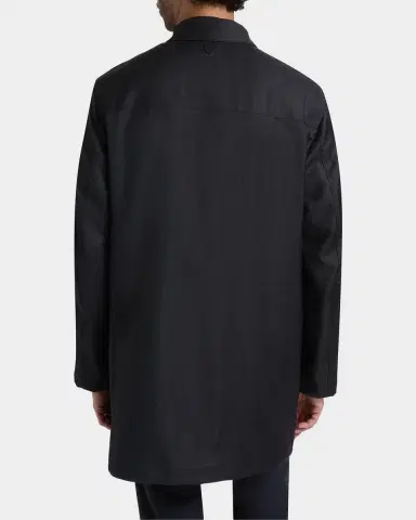 Canali Men's Wool Denim-Textured Overcoat | Thumbnail 2 Canali Men's Wool Denim-Textured Overcoat | Thumbnail 2