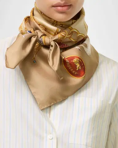 Burberry Check Charm Silk Scarf | Thumbnail 4 Burberry Check Charm Silk Scarf | Thumbnail 4