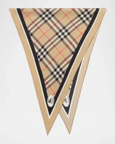 Burberry Check Knight Stamp Silk Scarf | Thumbnail 3 Burberry Check Knight Stamp Silk Scarf | Thumbnail 3