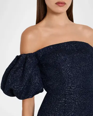 Milly Alexi Off-Shoulder Floral Jacquard Mermaid Gown | Thumbnail 2 Milly Alexi Off-Shoulder Floral Jacquard Mermaid Gown | Thumbnail 2