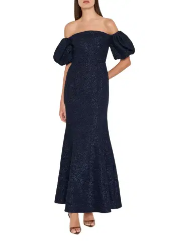 Milly Alexi Off-Shoulder Floral Jacquard Mermaid Gown | Thumbnail 1 Milly Alexi Off-Shoulder Floral Jacquard Mermaid Gown | Thumbnail 1