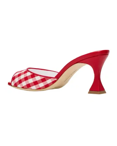 Manolo Blahnik 70mm Jadara Gingham Mules | Thumbnail 1 Manolo Blahnik 70mm Jadara Gingham Mules | Thumbnail 1