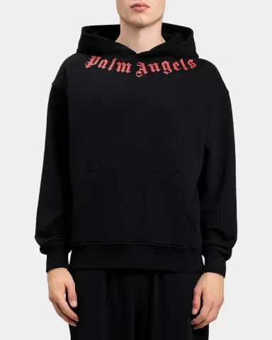Palm Angels Men's Neck-Logo Cotton Hoodie | Thumbnail 3 Palm Angels Men's Neck-Logo Cotton Hoodie | Thumbnail 3
