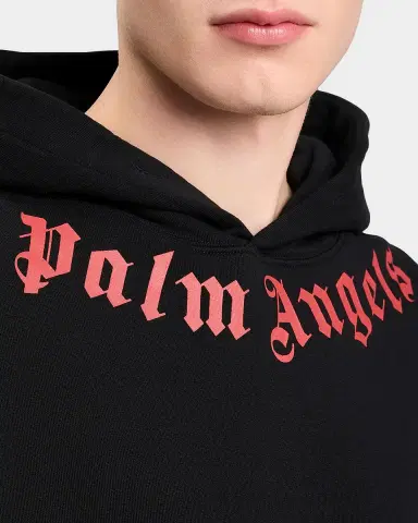 Palm Angels Men's Neck-Logo Cotton Hoodie | Thumbnail 4 Palm Angels Men's Neck-Logo Cotton Hoodie | Thumbnail 4