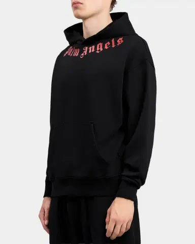 Palm Angels Men's Neck-Logo Cotton Hoodie | Thumbnail 5 Palm Angels Men's Neck-Logo Cotton Hoodie | Thumbnail 5
