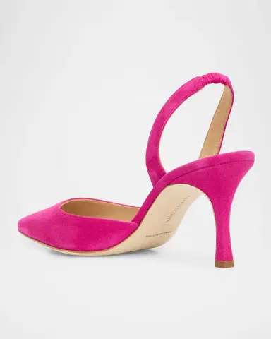 Manolo Blahnik 70mm Carolyn Suede Slingback Pumps | Thumbnail 3 Manolo Blahnik 70mm Carolyn Suede Slingback Pumps | Thumbnail 3
