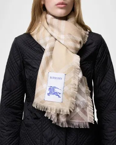Burberry Gradient Check Wool Silk Scarf | Thumbnail 2 Burberry Gradient Check Wool Silk Scarf | Thumbnail 2