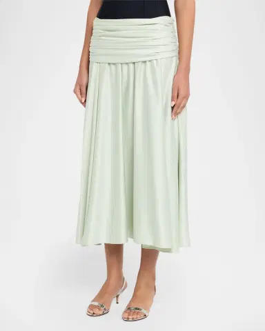 SIMKHAI Gianna Draped Midi Skirt | Thumbnail 3 SIMKHAI Gianna Draped Midi Skirt | Thumbnail 3