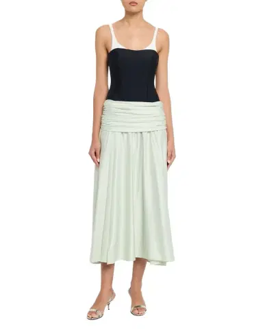 SIMKHAI Gianna Draped Midi Skirt | Thumbnail 1 SIMKHAI Gianna Draped Midi Skirt | Thumbnail 1