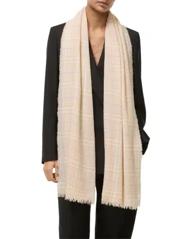 Burberry Sequined Check Wool Silk-Blend Scarf | Thumbnail 1 Burberry Sequined Check Wool Silk-Blend Scarf | Thumbnail 1