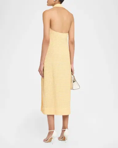SIMKHAI Clairmont Seersucker Gingham Halter Dress | Thumbnail 2 SIMKHAI Clairmont Seersucker Gingham Halter Dress | Thumbnail 2