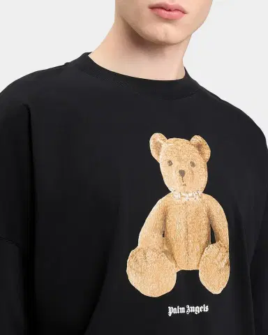 Palm Angels Men's Bear in Mind Oversized Crewneck T-Shirt | Thumbnail 4 Palm Angels Men's Bear in Mind Oversized Crewneck T-Shirt | Thumbnail 4