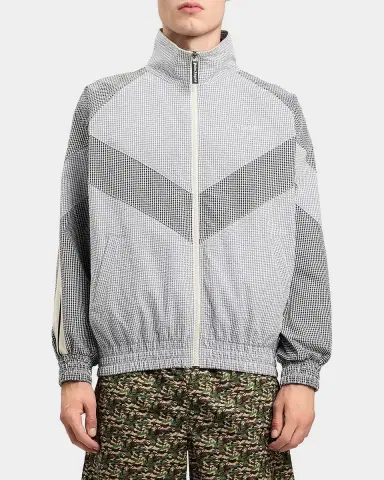 Palm Angels Men's Logo Vichy Micro-Gingham Track Jacket | Thumbnail 3 Palm Angels Men's Logo Vichy Micro-Gingham Track Jacket | Thumbnail 3