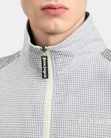 Palm Angels Men's Logo Vichy Micro-Gingham Track Jacket | Thumbnail 4 Palm Angels Men's Logo Vichy Micro-Gingham Track Jacket | Thumbnail 4