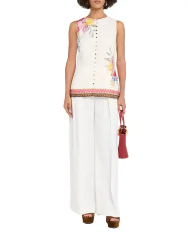Elie Tahari Annalise Sleeveless Floral-Print Shirt | Thumbnail 1 Elie Tahari Annalise Sleeveless Floral-Print Shirt | Thumbnail 1