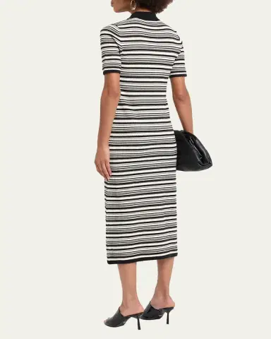 Elie Tahari The Lucine Striped Pointelle-Knit Midi Sweater Dress | Thumbnail 2 Elie Tahari The Lucine Striped Pointelle-Knit Midi Sweater Dress | Thumbnail 2