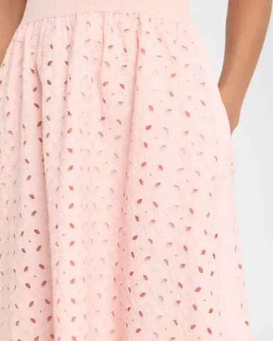 Elie Tahari The Emma Sleeveless Eyelet Knit Midi Dress | Thumbnail 4 Elie Tahari The Emma Sleeveless Eyelet Knit Midi Dress | Thumbnail 4