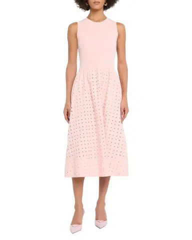 Elie Tahari The Emma Sleeveless Eyelet Knit Midi Dress | Thumbnail 1 Elie Tahari The Emma Sleeveless Eyelet Knit Midi Dress | Thumbnail 1