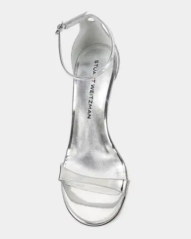 Stuart Weitzman 75mm Nudist II Metallic Leather Ankle-Strap Sandals | Thumbnail 3 Stuart Weitzman 75mm Nudist II Metallic Leather Ankle-Strap Sandals | Thumbnail 3
