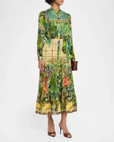 Elie Tahari The Lilou Greenhouse-Print Midi Shirtdress | Thumbnail 3 Elie Tahari The Lilou Greenhouse-Print Midi Shirtdress | Thumbnail 3