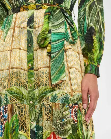 Elie Tahari The Lilou Greenhouse-Print Midi Shirtdress | Thumbnail 4 Elie Tahari The Lilou Greenhouse-Print Midi Shirtdress | Thumbnail 4