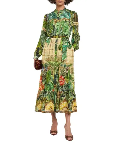 Elie Tahari The Lilou Greenhouse-Print Midi Shirtdress | Thumbnail 1 Elie Tahari The Lilou Greenhouse-Print Midi Shirtdress | Thumbnail 1