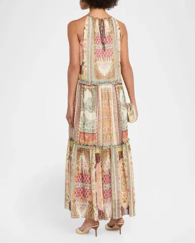 Elie Tahari The Aurora Baroque-Print Halter Maxi Dress | Thumbnail 2 Elie Tahari The Aurora Baroque-Print Halter Maxi Dress | Thumbnail 2