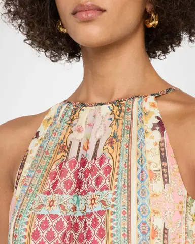 Elie Tahari The Aurora Baroque-Print Halter Maxi Dress | Thumbnail 4 Elie Tahari The Aurora Baroque-Print Halter Maxi Dress | Thumbnail 4