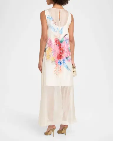 Elie Tahari Alexis Sleeveless Floral-Print Maxi Dress | Thumbnail 2 Elie Tahari Alexis Sleeveless Floral-Print Maxi Dress | Thumbnail 2