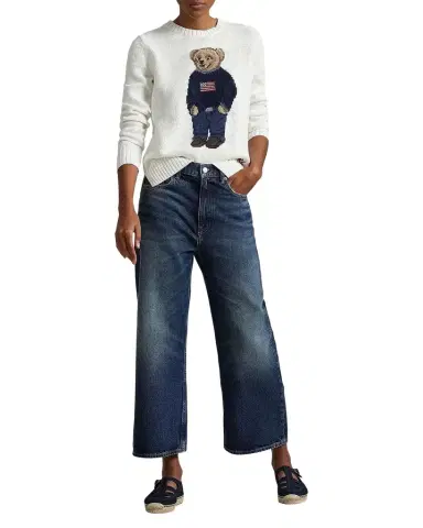 Polo Ralph Lauren Polo Bear Linen-Cotton Crewneck Sweater | Thumbnail 1 Polo Ralph Lauren Polo Bear Linen-Cotton Crewneck Sweater | Thumbnail 1