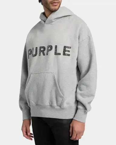 PURPLE Embellished Logo Fleece Cotton Oversized Hoodie | Thumbnail 6 PURPLE Embellished Logo Fleece Cotton Oversized Hoodie | Thumbnail 6