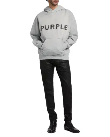 PURPLE Embellished Logo Fleece Cotton Oversized Hoodie | Thumbnail 1 PURPLE Embellished Logo Fleece Cotton Oversized Hoodie | Thumbnail 1