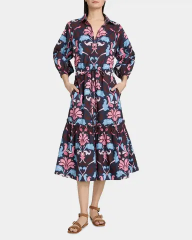 Cara Cara Hutton Puff-Sleeve Midi Shirtdress | Thumbnail 3 Cara Cara Hutton Puff-Sleeve Midi Shirtdress | Thumbnail 3