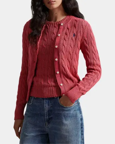 Polo Ralph Lauren Cable-Knit Cotton Crewneck Cardigan | Thumbnail 3 Polo Ralph Lauren Cable-Knit Cotton Crewneck Cardigan | Thumbnail 3