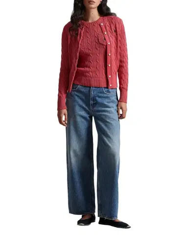 Polo Ralph Lauren Cable-Knit Cotton Crewneck Cardigan | Thumbnail 1 Polo Ralph Lauren Cable-Knit Cotton Crewneck Cardigan | Thumbnail 1