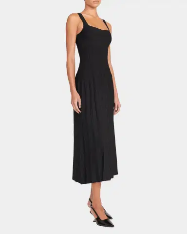 STAUD Ellison Sunburst Pleated Sleeveless Midi Dress | Thumbnail 3 STAUD Ellison Sunburst Pleated Sleeveless Midi Dress | Thumbnail 3