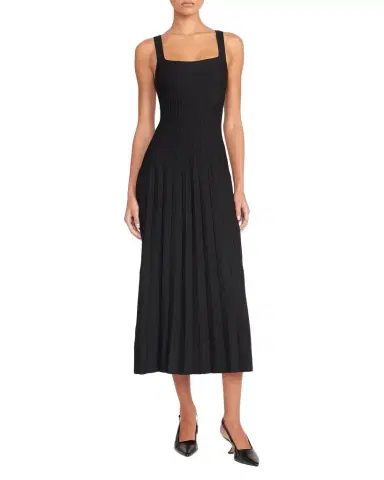 STAUD Ellison Sunburst Pleated Sleeveless Midi Dress | Thumbnail 1 STAUD Ellison Sunburst Pleated Sleeveless Midi Dress | Thumbnail 1