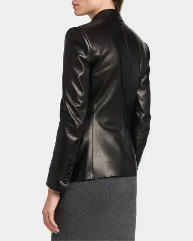 Tom Ford Leather Peak Lapel Jacket | Thumbnail 2 Tom Ford Leather Peak Lapel Jacket | Thumbnail 2