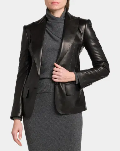 Tom Ford Leather Peak Lapel Jacket | Thumbnail 4 Tom Ford Leather Peak Lapel Jacket | Thumbnail 4