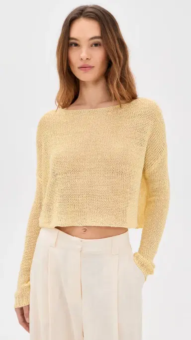 Enza Costa Linen Open Knit Bateau weater Flan | Thumbnail 2 Enza Costa Linen Open Knit Bateau weater Flan | Thumbnail 2
