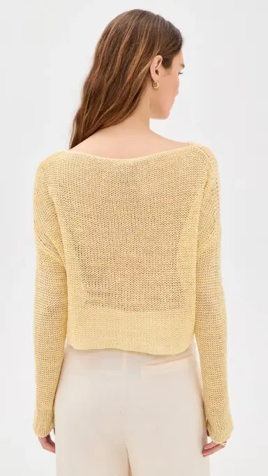 Enza Costa Linen Open Knit Bateau weater Flan | Thumbnail 3 Enza Costa Linen Open Knit Bateau weater Flan | Thumbnail 3